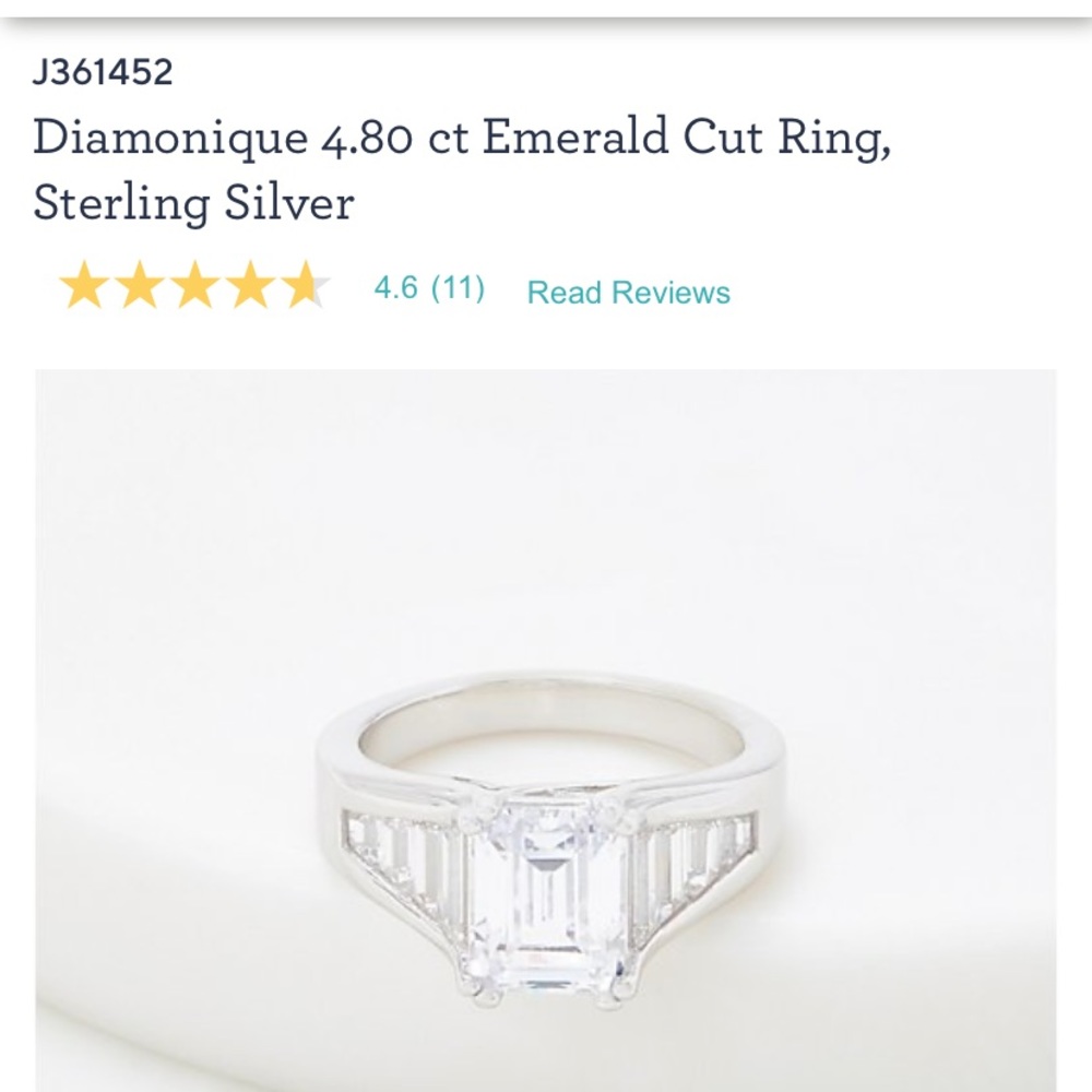 QVC Diamonique 4.80ct Emerald Cut Ring